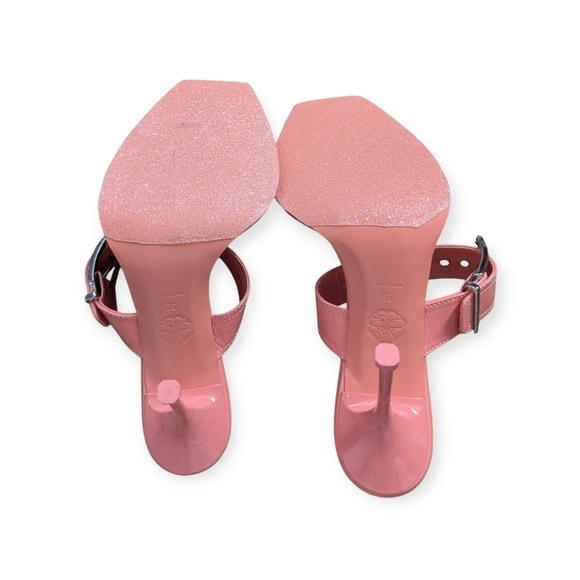 Alexander McQueen Boxcar Si Leather Sandal Mule in Apricot Square Toe Size 9 - Picture 3 of 14